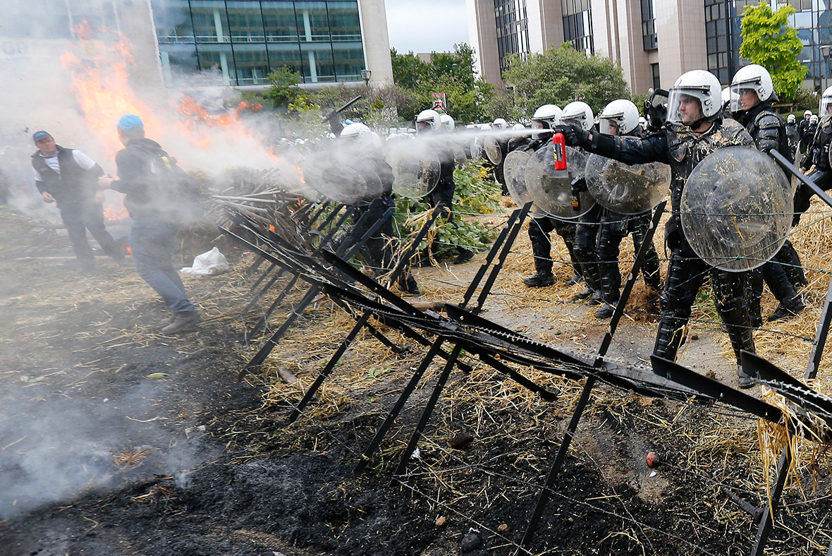 brussels farmers protest