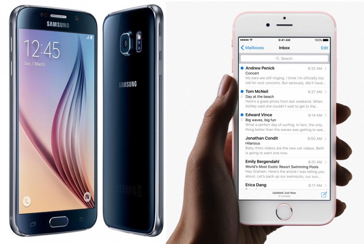 Iphone 6s vs Samsung Galaxy s6.