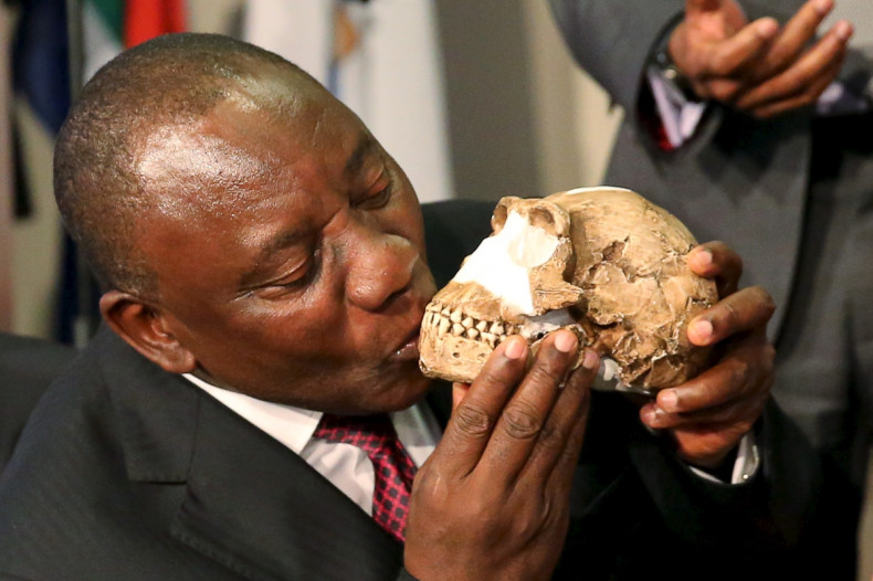 Cyril Ramaphosa and skull