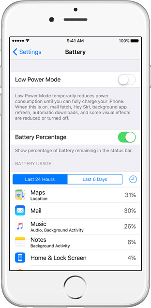 apple iphone battery indicator yellow