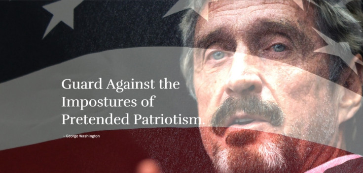 John McAfee President manifesto cyberwar