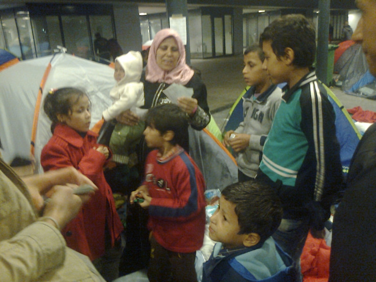 A refugee mother with her children