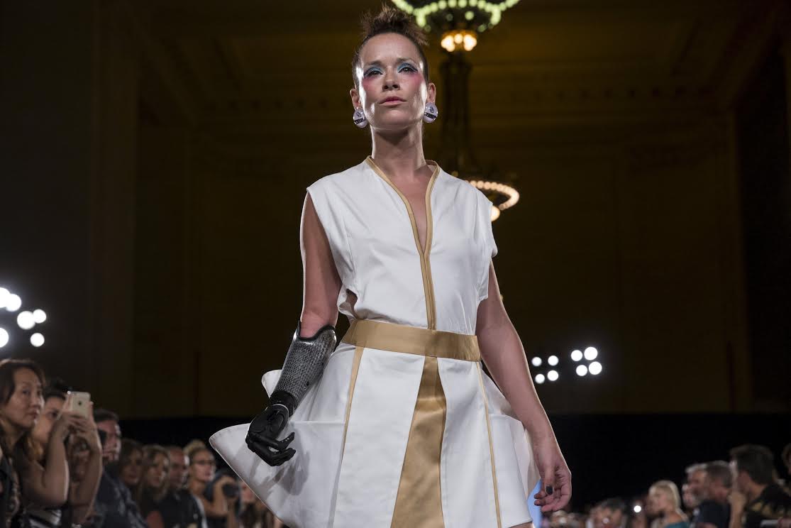 New York Fashion Week Bionic model Rebekah Marine takes to the catwalk