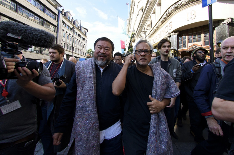 Ai Weiwei and Anish Kapoor walking