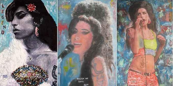 Some of Sam Shakers portraits of the late Amy Winehouse