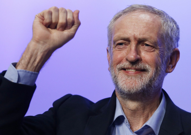 Jeremy Corbyn TUC conference September 2015 gesture