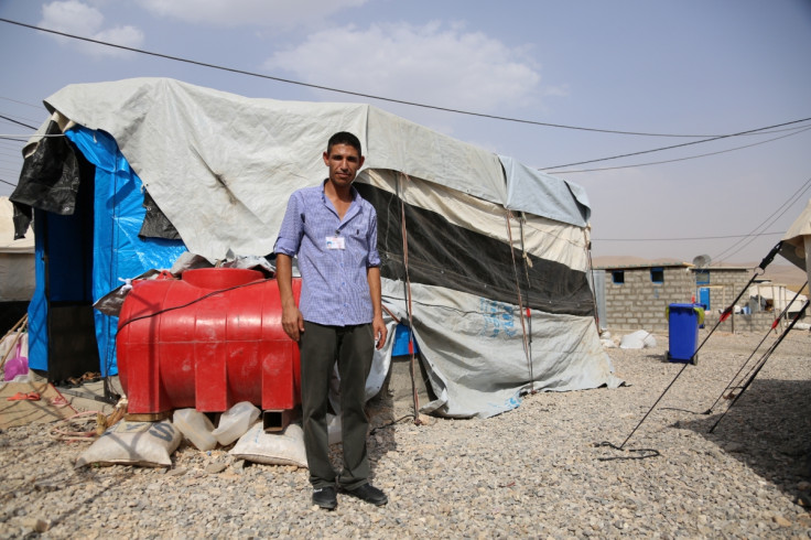 Displaced Yazidis living in camp in Iraq