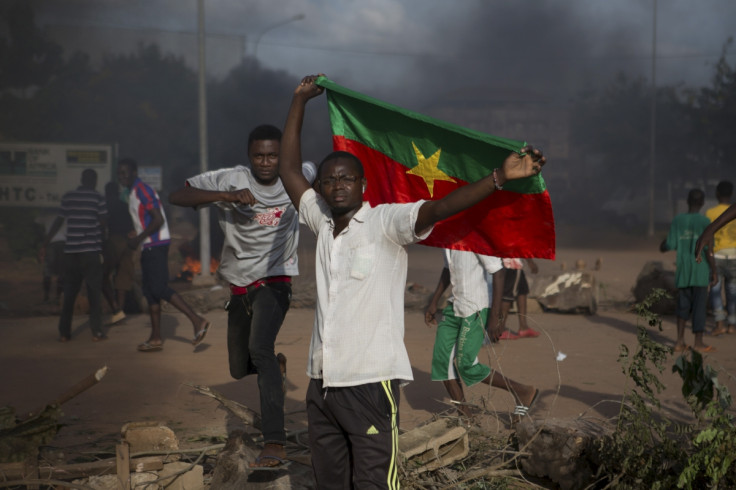 Anti coup protesters in Burkina Faso