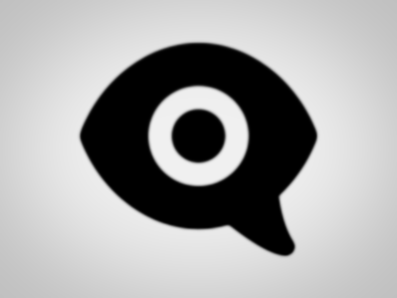 Apple eye speech bubble emoji