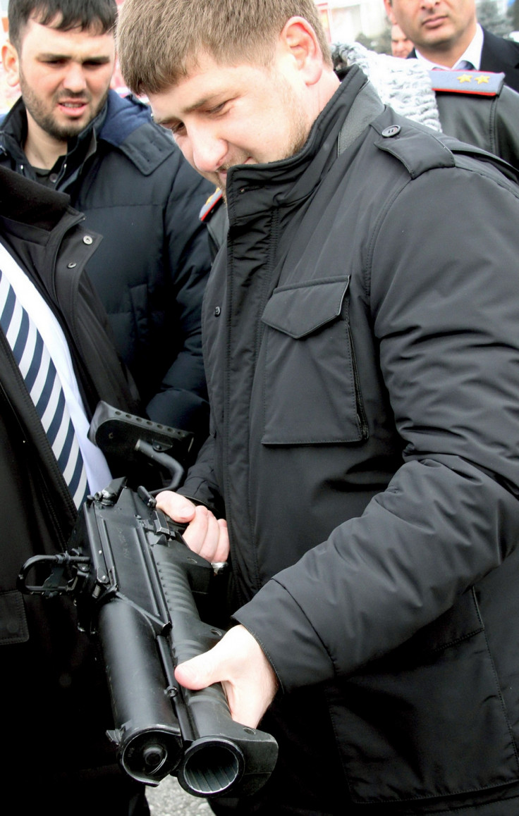 Ramzan Kadyrov inspects a GM-95 grenade launcher