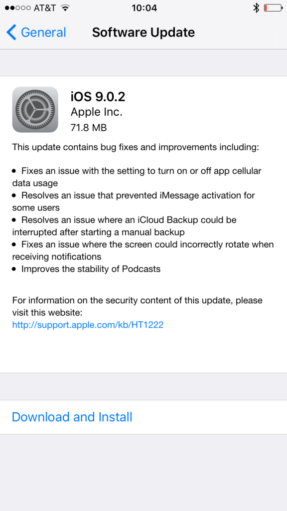 iOS 9.0.2 iOS 9.0.2