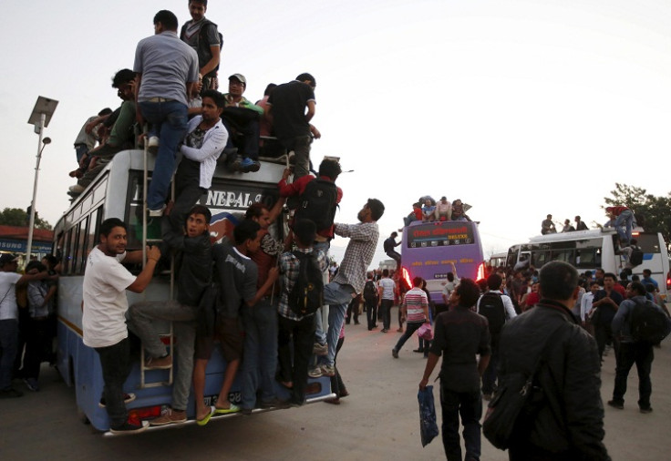 Overcrowded buses in Nepal