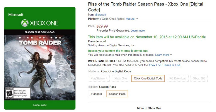 Rise of the Tomb Raider season pass
