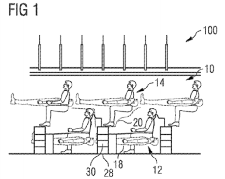 Airbus stacking plane seat design