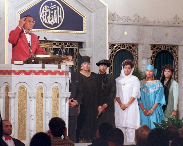 Louis Farrakhan with his wife and daughters