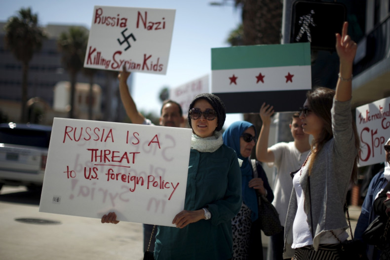Russia Syria protests 2015