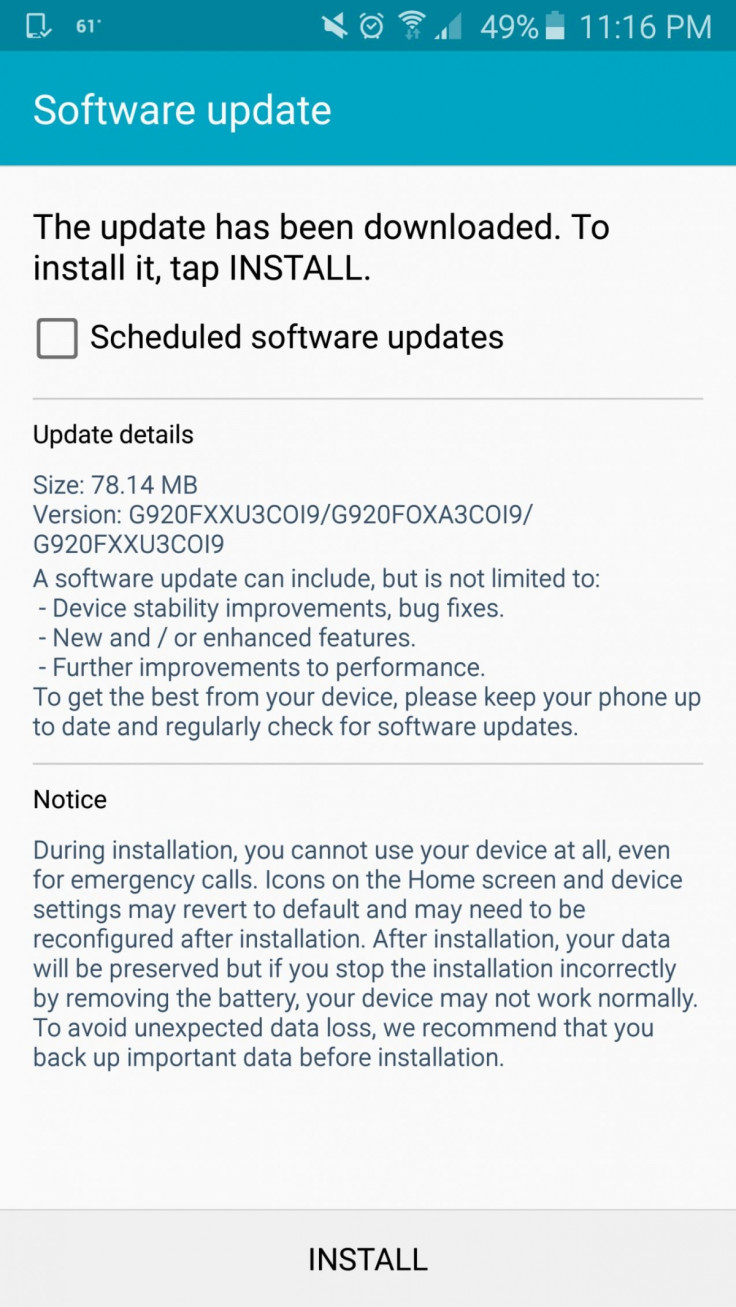 Galaxy S6 battery-fix update