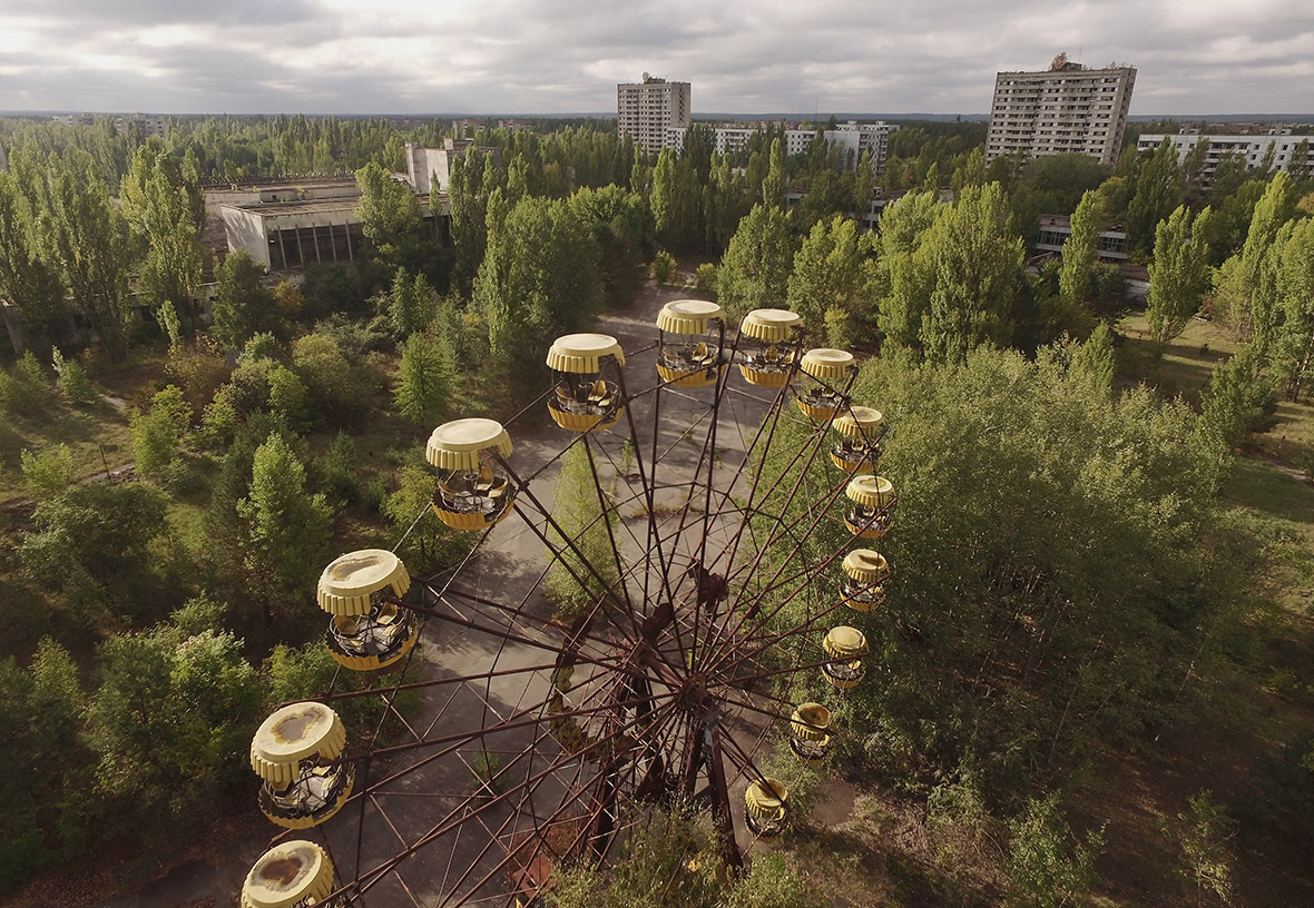 Vista aérea del parque de diversiones de Pripyat, abandonado después del desastrel y cada vez más reclamado por la naturaleza Sean Gallup/Getty Image 