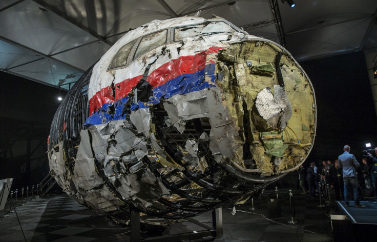 The reconstructed wreckage of the MH17