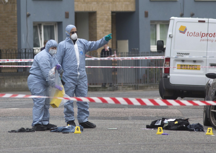 Forensic investigators at crime scene