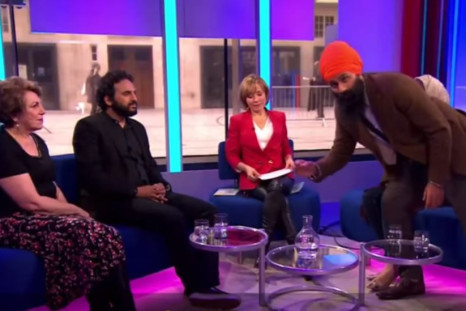 Sikh man protests on BBC live show