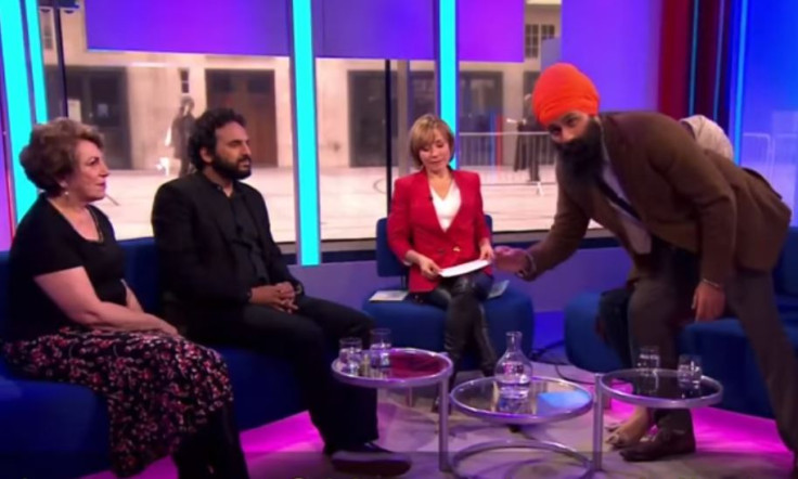 Sikh man protests on BBC live show