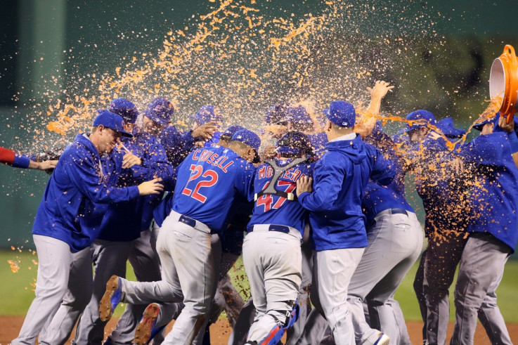 Chicago Cubs celebrate winning National League Division