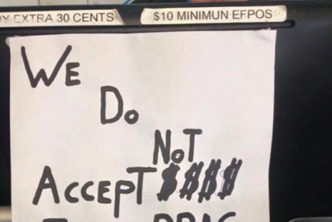 sign in Australian cafe