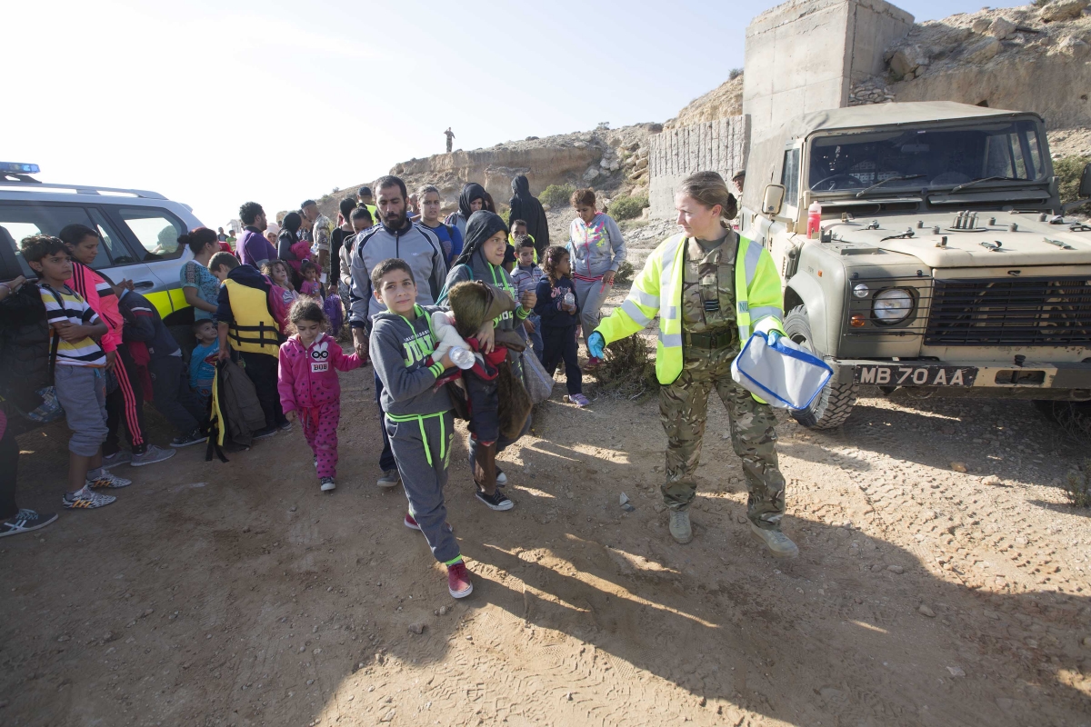Syrian refugees at RAF Akrotiri