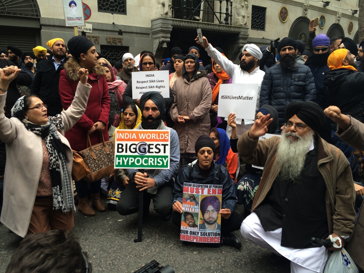 Sikh protests in central London