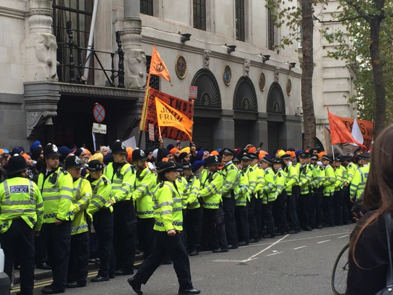 Heavy police presence at Sikh protest