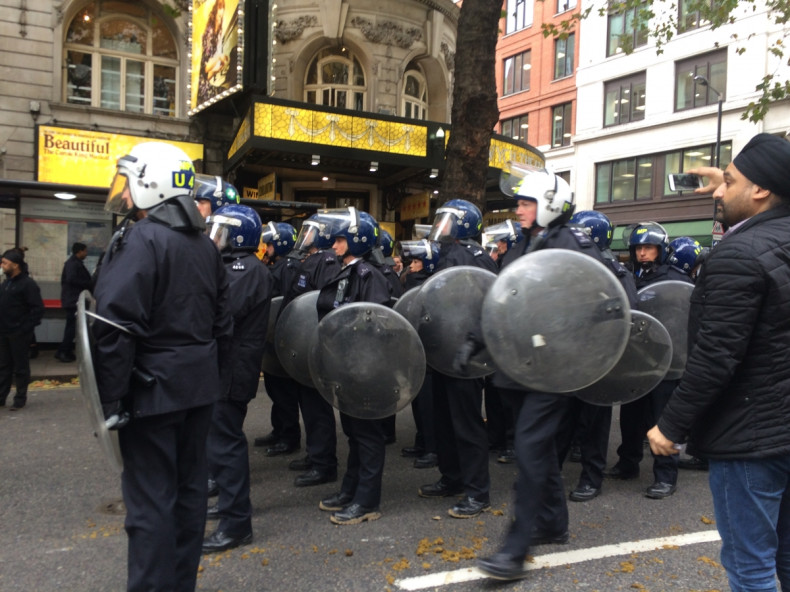 Riot police at Sikh protest in London