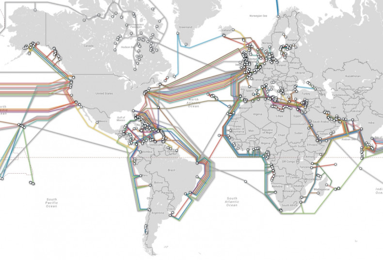 underwater data cable map internet