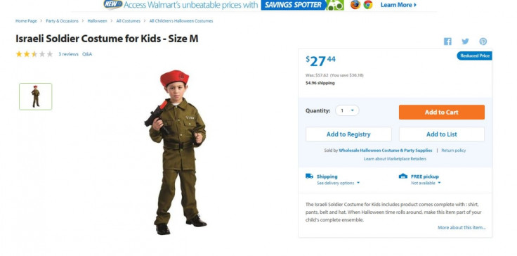 Walmart Israeli Soldier Costume