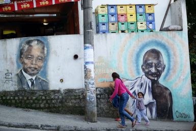Nelson Mandela and Mahatma Gandhi graffiti