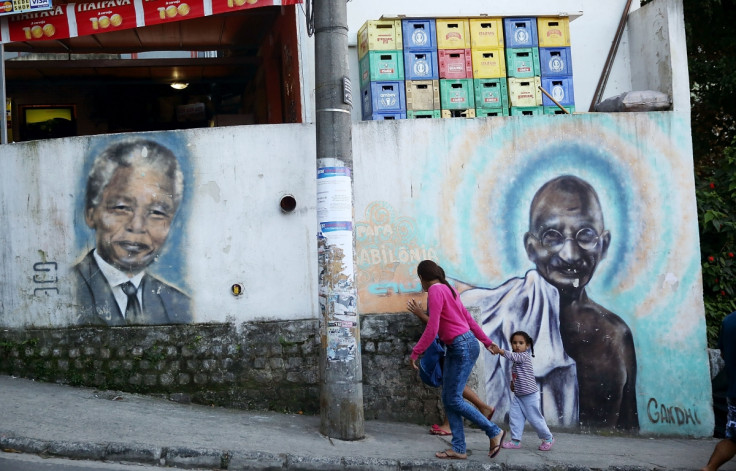 Nelson Mandela and Mahatma Gandhi graffiti