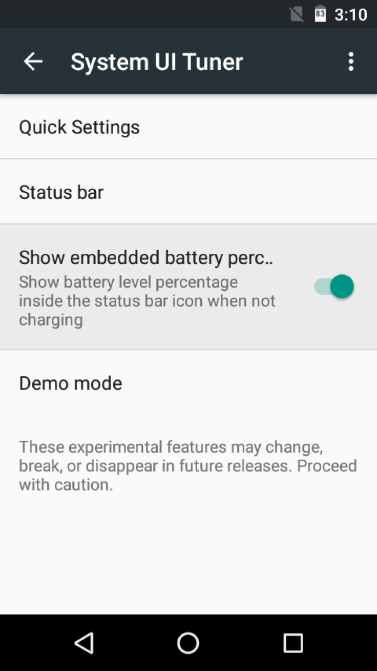 Android Marshmallow System UI Tuner
