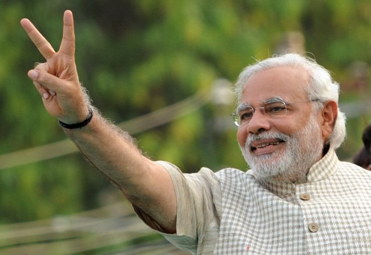 Narendra Modi doing the peace sign