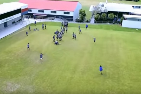 Footballer kicks drone out of air