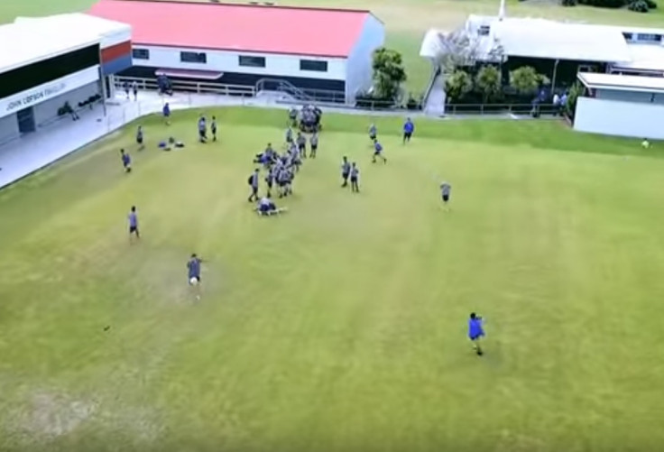 Footballer kicks drone out of air