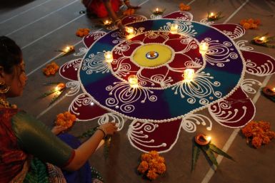 Rangoli being designed in India