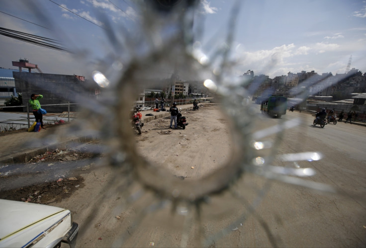 A broken windshield