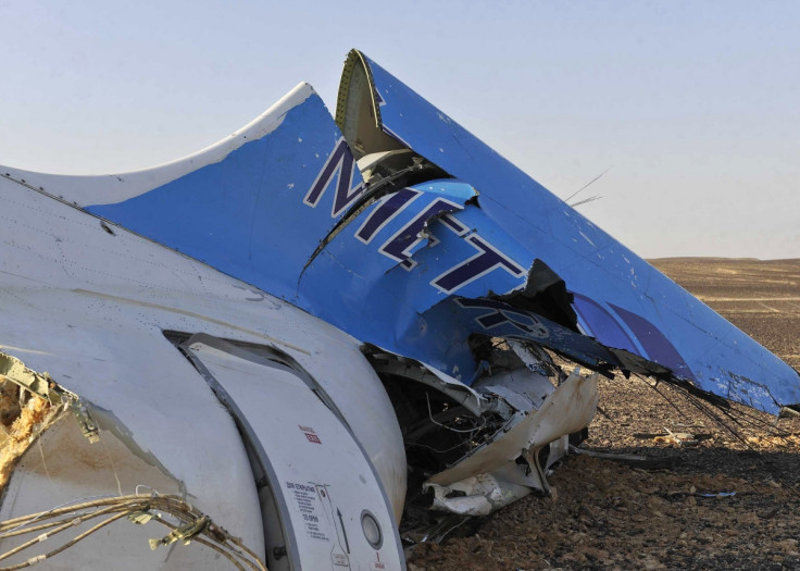 Remains of the Russian passenger plane that