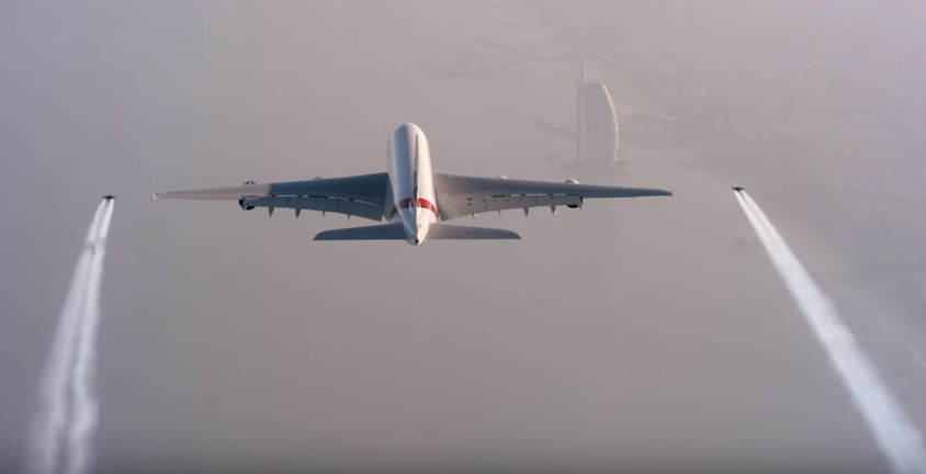 Watching two men flying jetpacks alongside an Airbus A380 is the most  awesome thing you'll see today