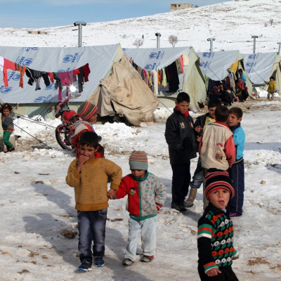 Syrian children refugee camp