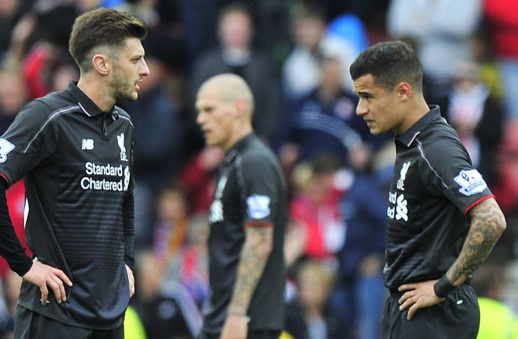 Philippe Coutinho, Adam Lallana and Martin Skrtel