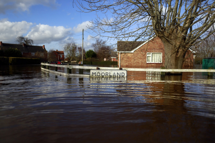Flooded english village moorland