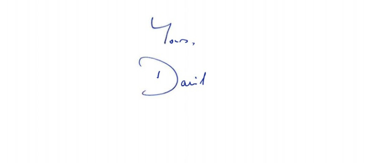 David Cameron letter