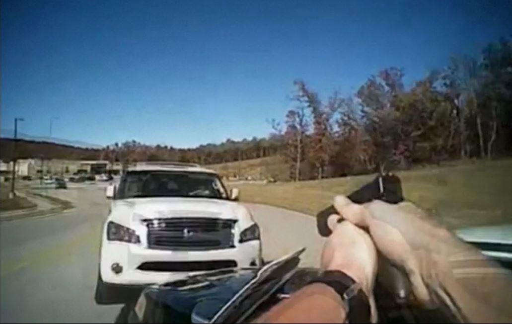 Oklahoma: Dramatic video shows stolen car crash into police officer Oklahoma: Dramatic video shows stolen car crash into police officer