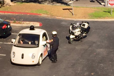 Google car pulled over by police